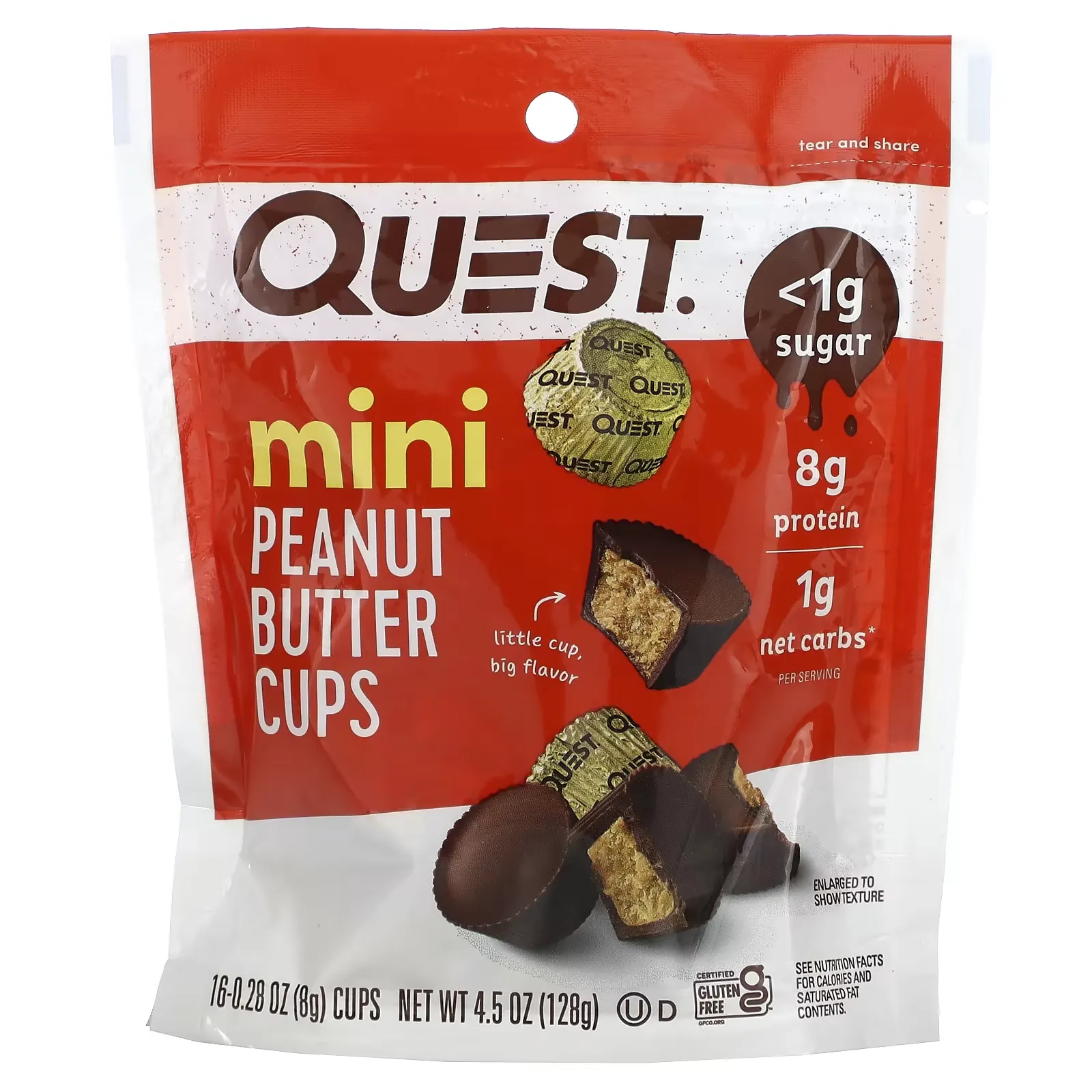 Mini Peanut Butter Cups, 16 Cups, 0.28 oz (8 g) Each