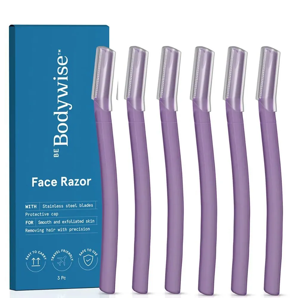 Be Bodywise Reusable Face Razor For Women For Facial Hair, Eyebrow, Upper Lip, Chin - Pack Of 6