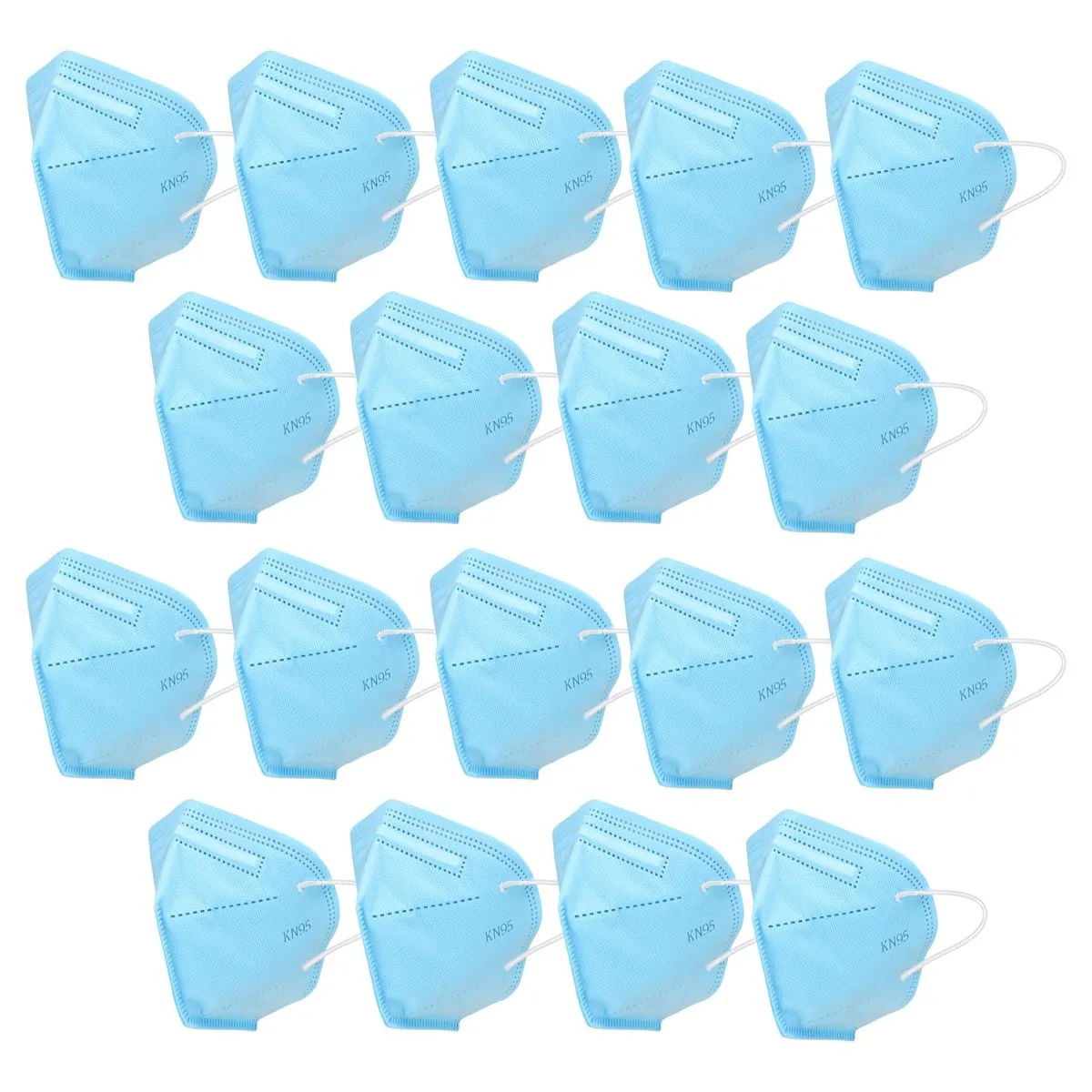 Fabula Pack Of 18 Kn95/N95 Anti-Pollution Reusable 5-Layer Mask (Blue )