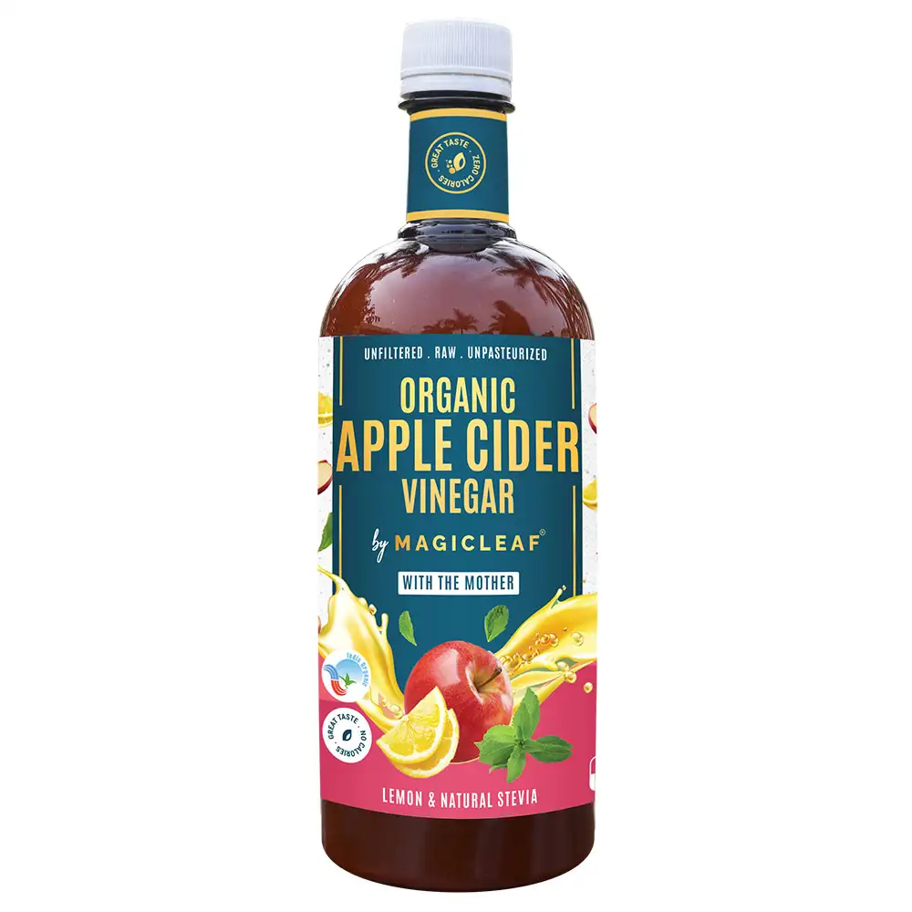 Magicleaf Organic Apple Cider Vinegar,  750 ml  Natural Lemon, Natural Stevia