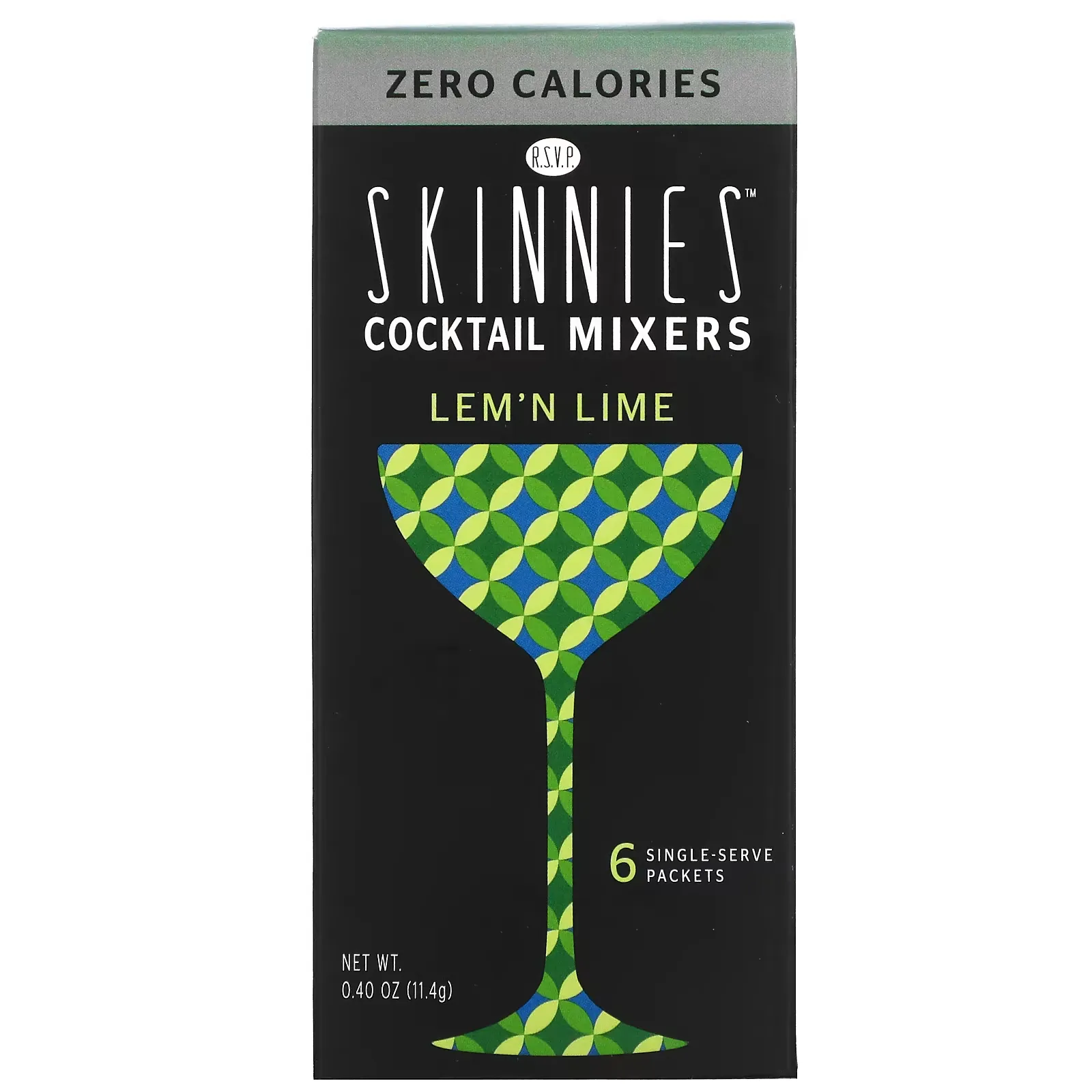 Cocktail Mixers, Lem' N Lime, Zero Calories, 6 Single Serve Packets, 0.40 oz (11.4 g) Each