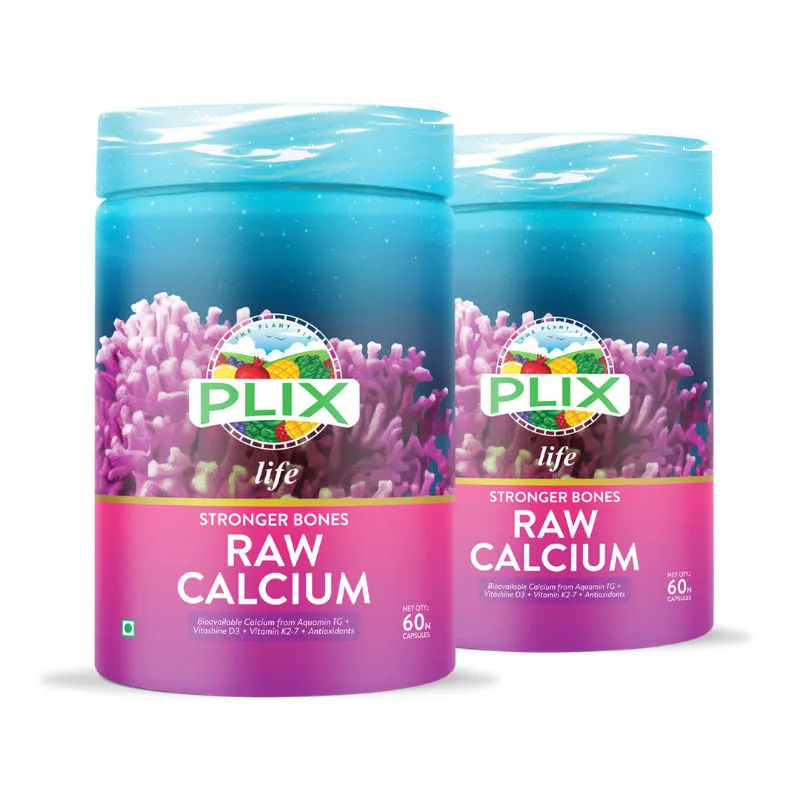 Plix Life Raw Calcium For Stronger Joints & Bones, Pack Of 2