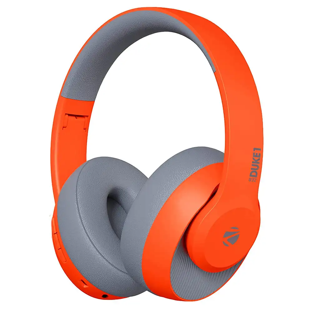 Zebronics Zeb-Duke 1 Wireless Headphone,  Orange with Grey