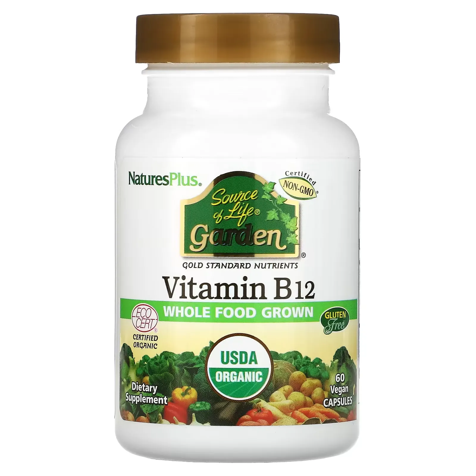 Source of Life Garden, Certified Organic Vitamin B12, 60 Vegan Capsules