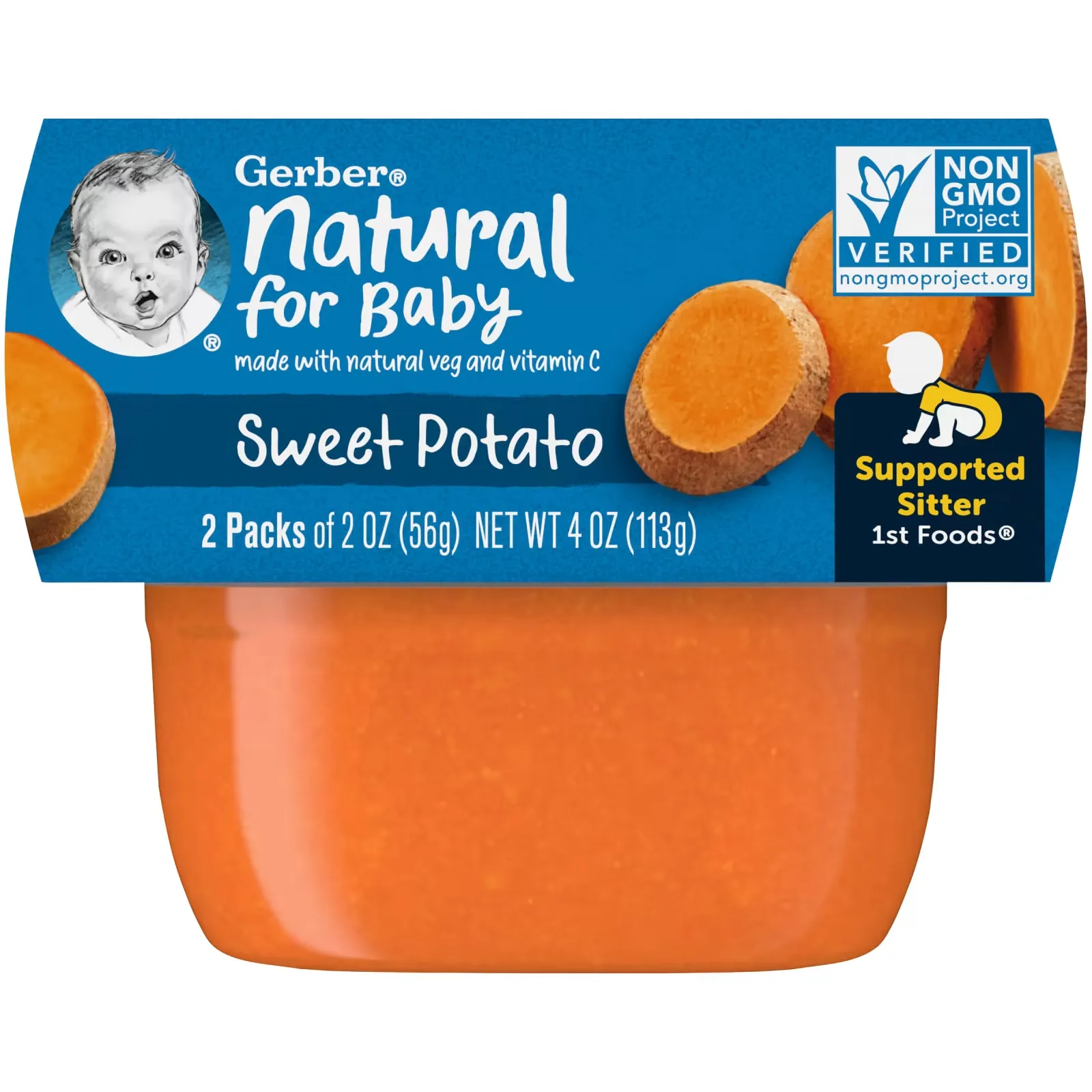 Natural For Baby, 1st Foods, Sweet Potato, 2 Pack, 2 oz (56 g) Each