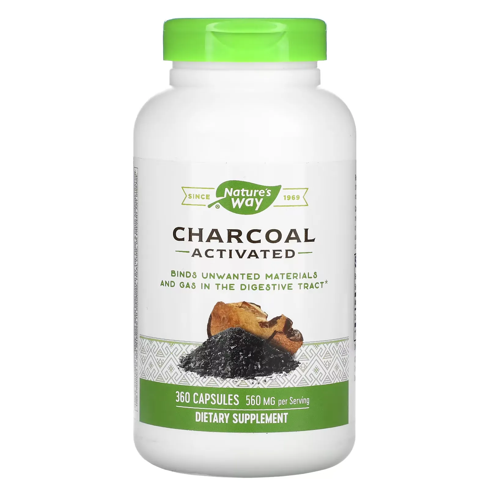 Charcoal, Activated, 280 mg, 360 Capsules