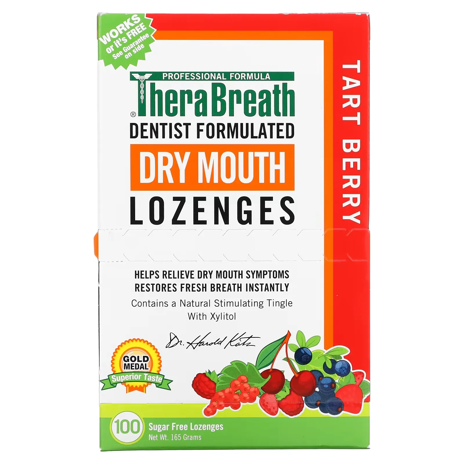 Dry Mouth Lozenges, Sugar Free, Tart Berry, 100 Lozenges