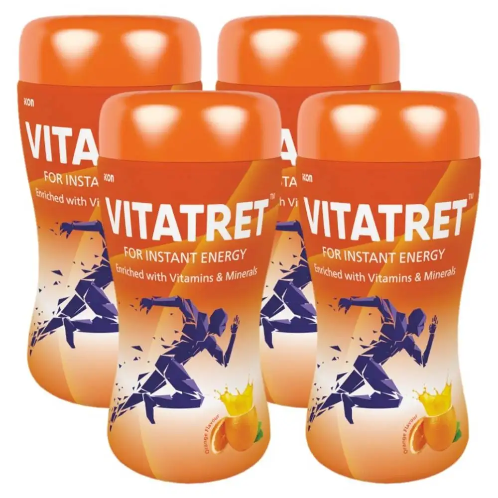 Vitatret Vitamins & Minerals Powder,  Orange (Pack of 4)  210 g