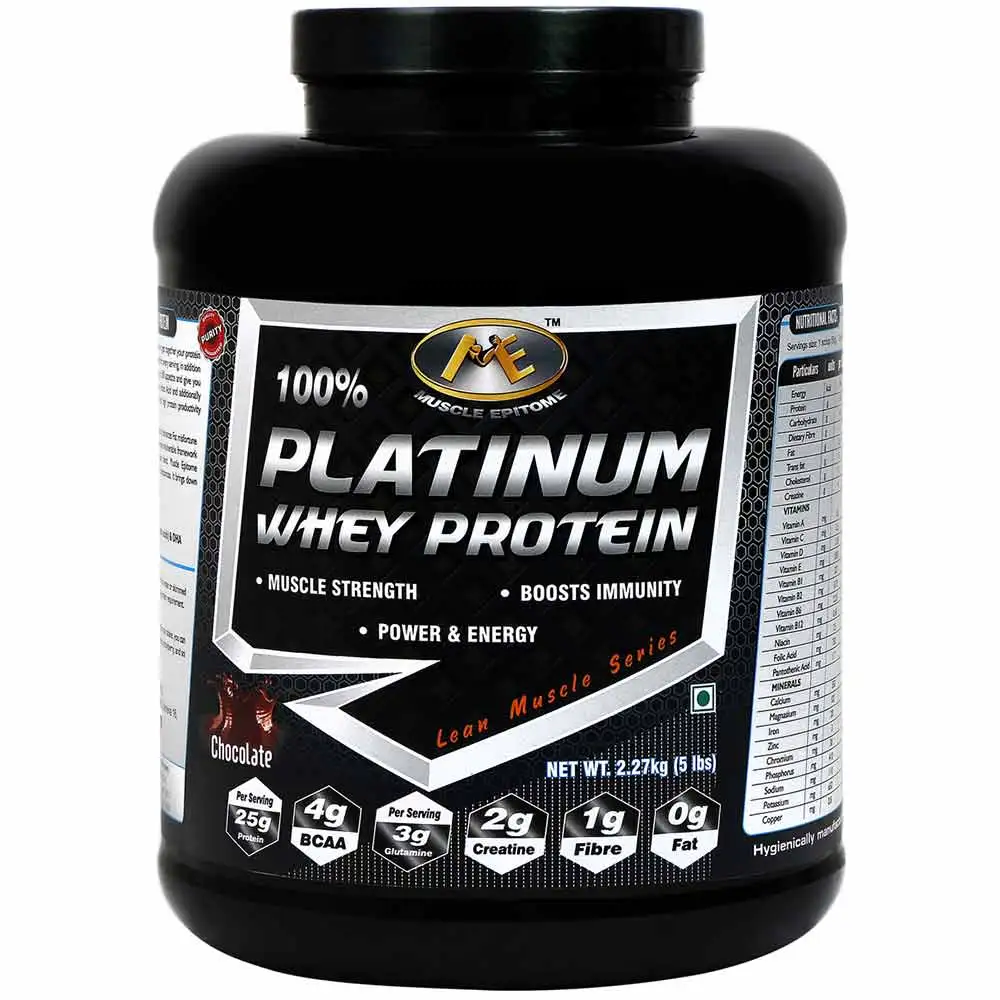 Muscle Epitome 100% Platinum Whey Protein,  5 lb  Deluxe Chocolate