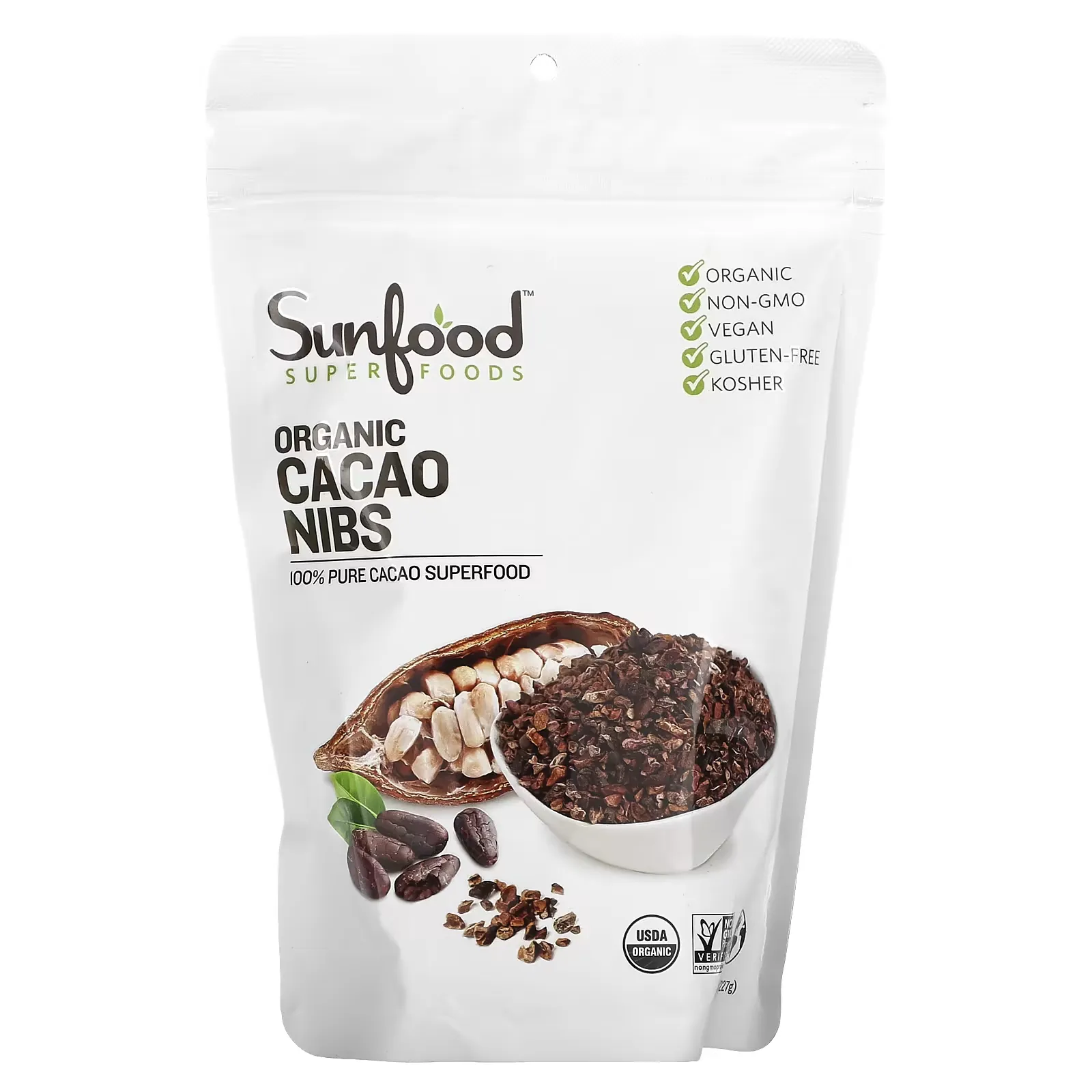 Organic Cacao Nibs, 8 oz (227 g)