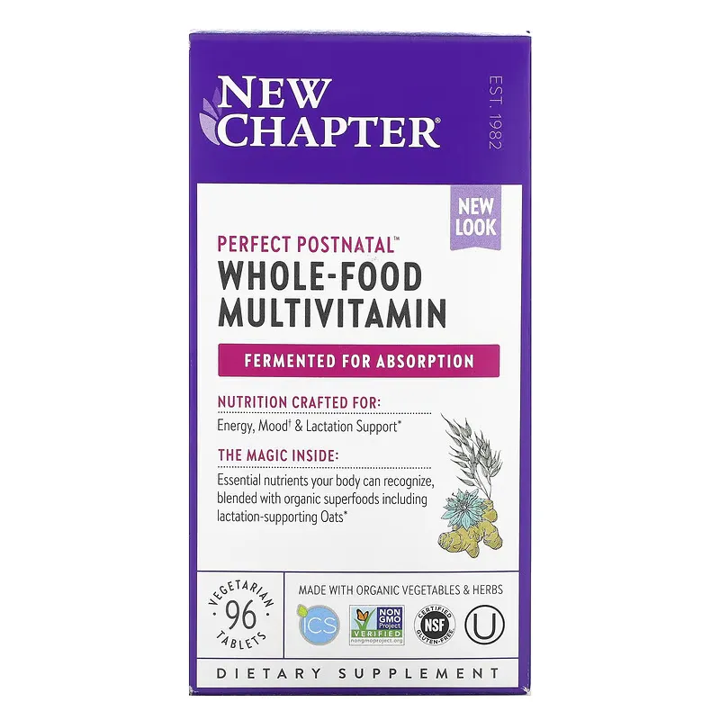 Perfect Postnatal, Whole-Food Multivitamin, 96 Vegetarian Tablets