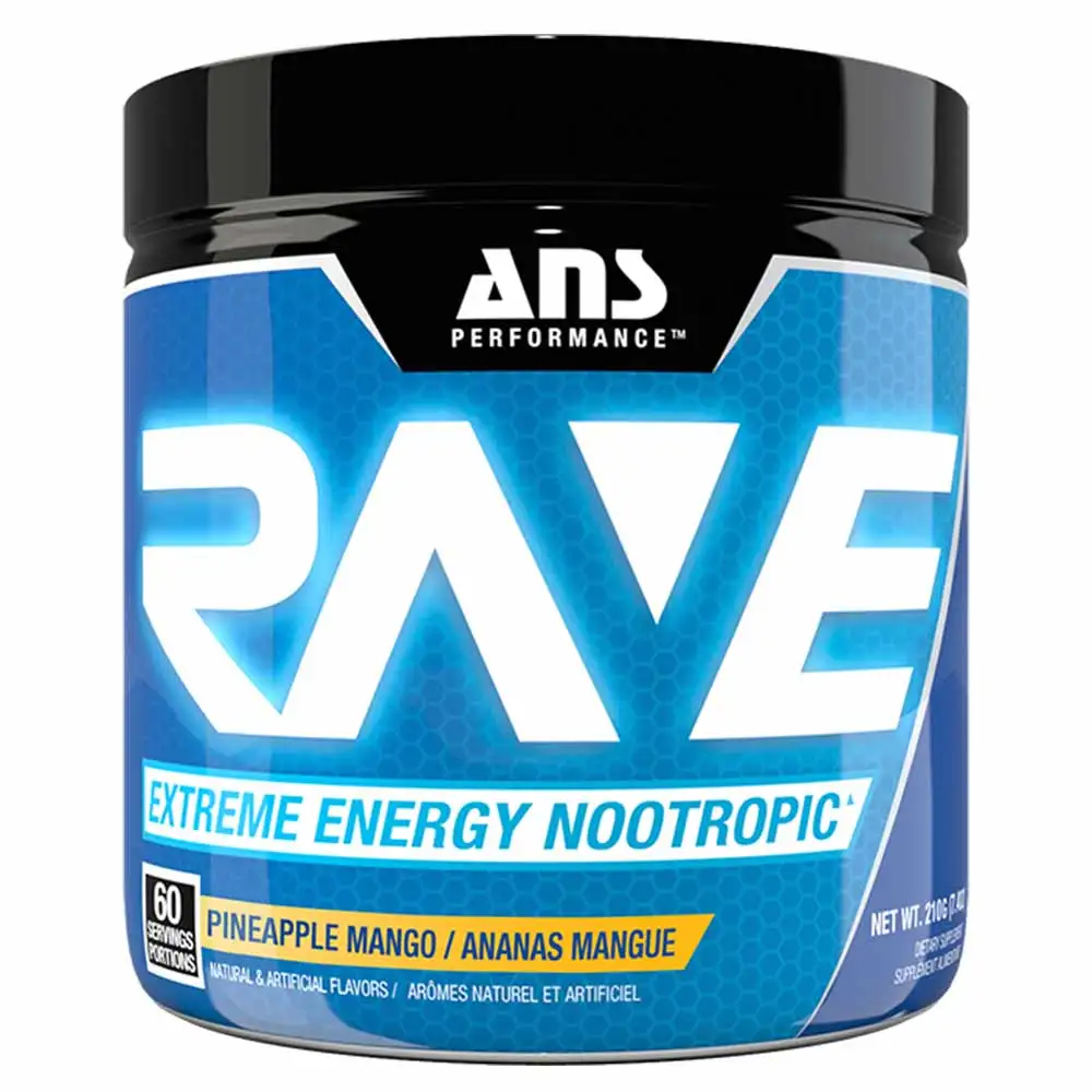 ANS Performance RAVE Extreme Energy Nootropic,  0.46 lb  Pineapple Mango