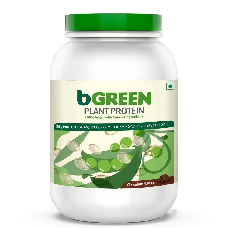 bGREEN by HealthKart Vegan Plant Protein Powder, 25 g Protein (Chocolate)