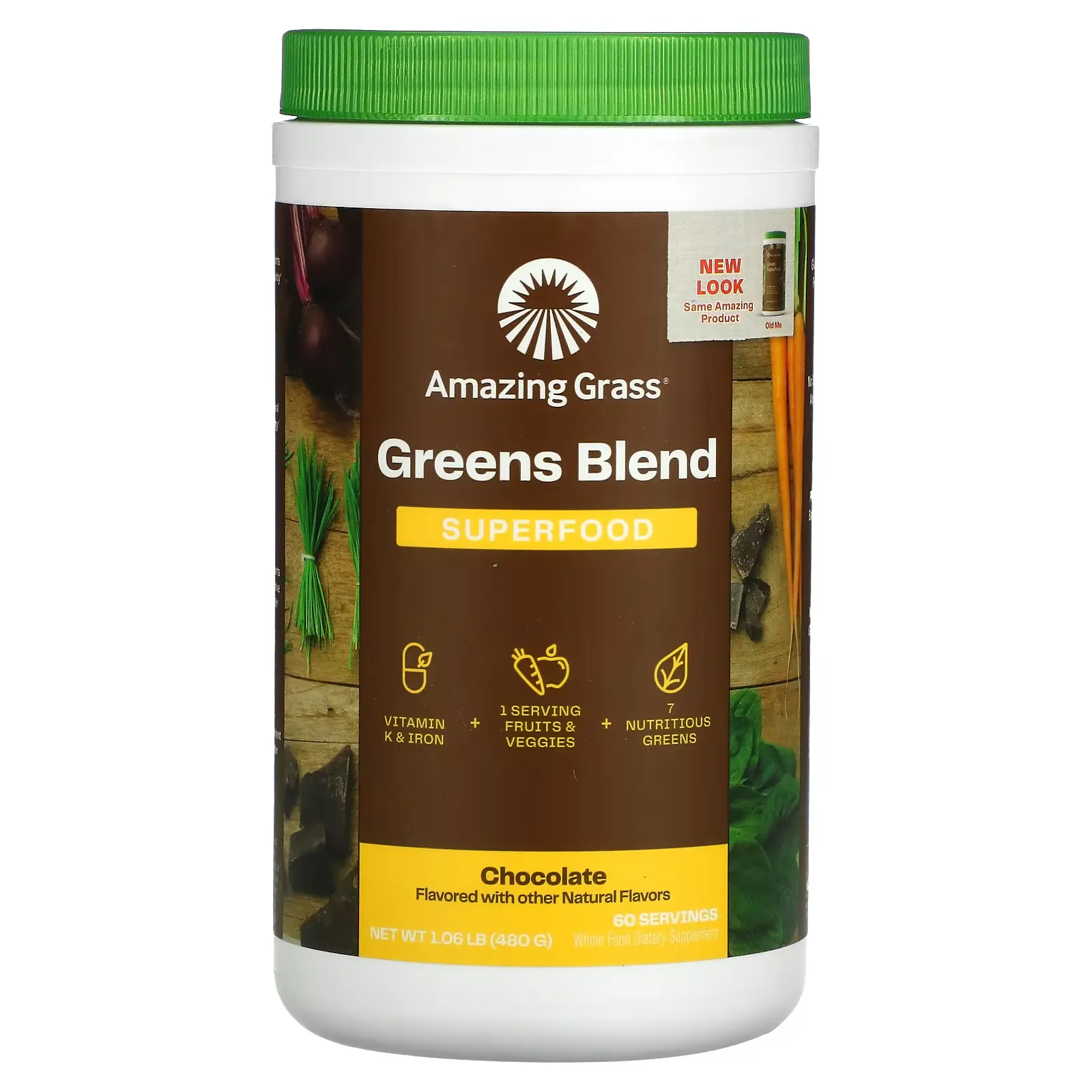 Green Blend Superfood, Chocolate, 1.06 oz (480 g)