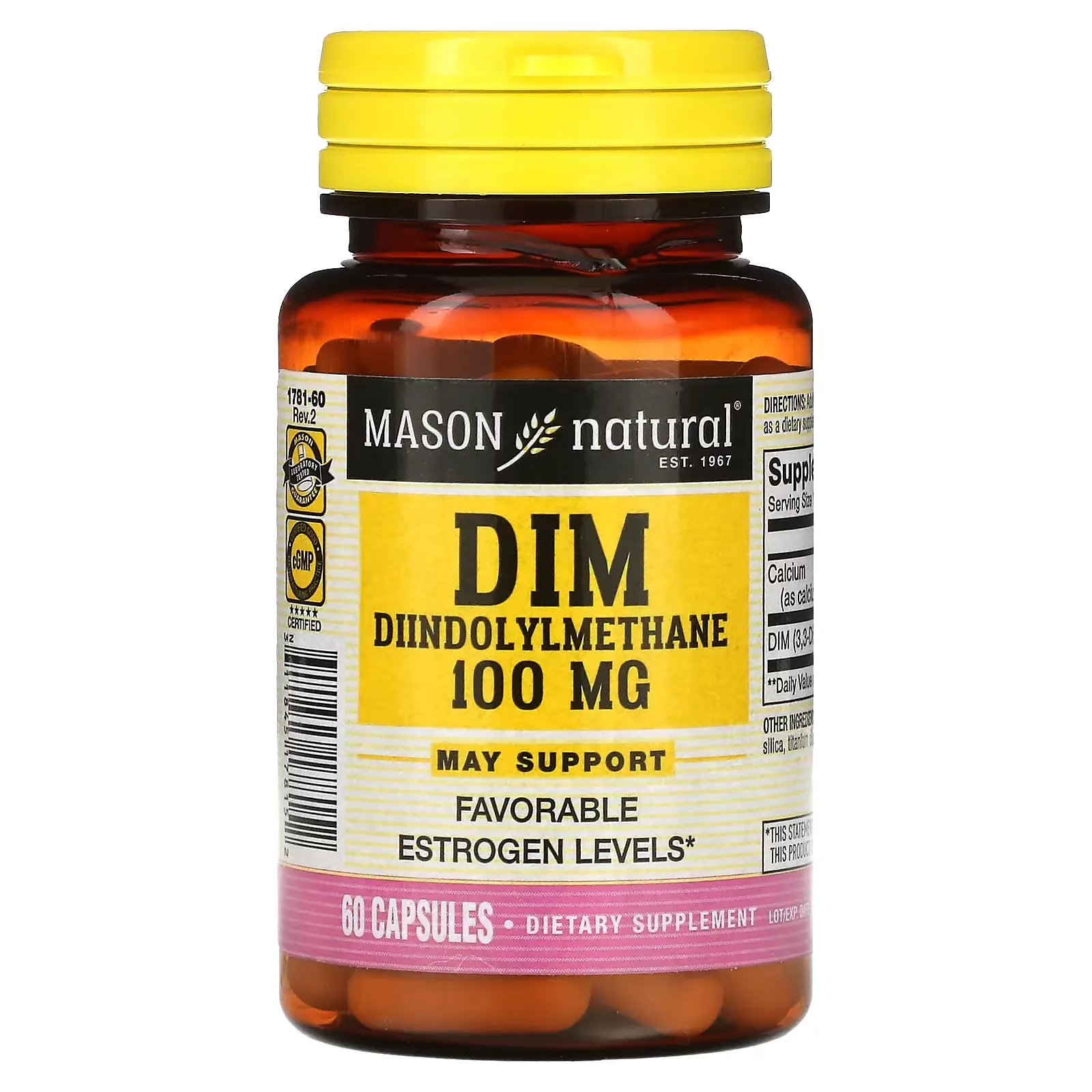 DIM Diindolylmethane, 100 mg, 60 Capsules