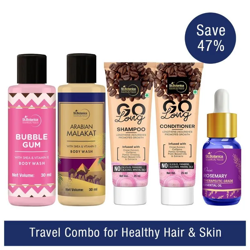 St.Botanica Bath & Body Travel Essentia Combo For Healthy Hair & Skin