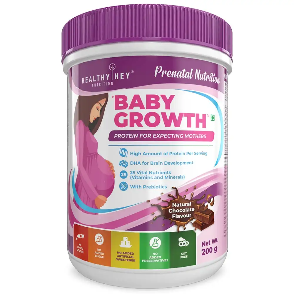 HealthyHey Nutrition Baby Growth Protein for Pregnant Women,  Natural Chocolate  200 g