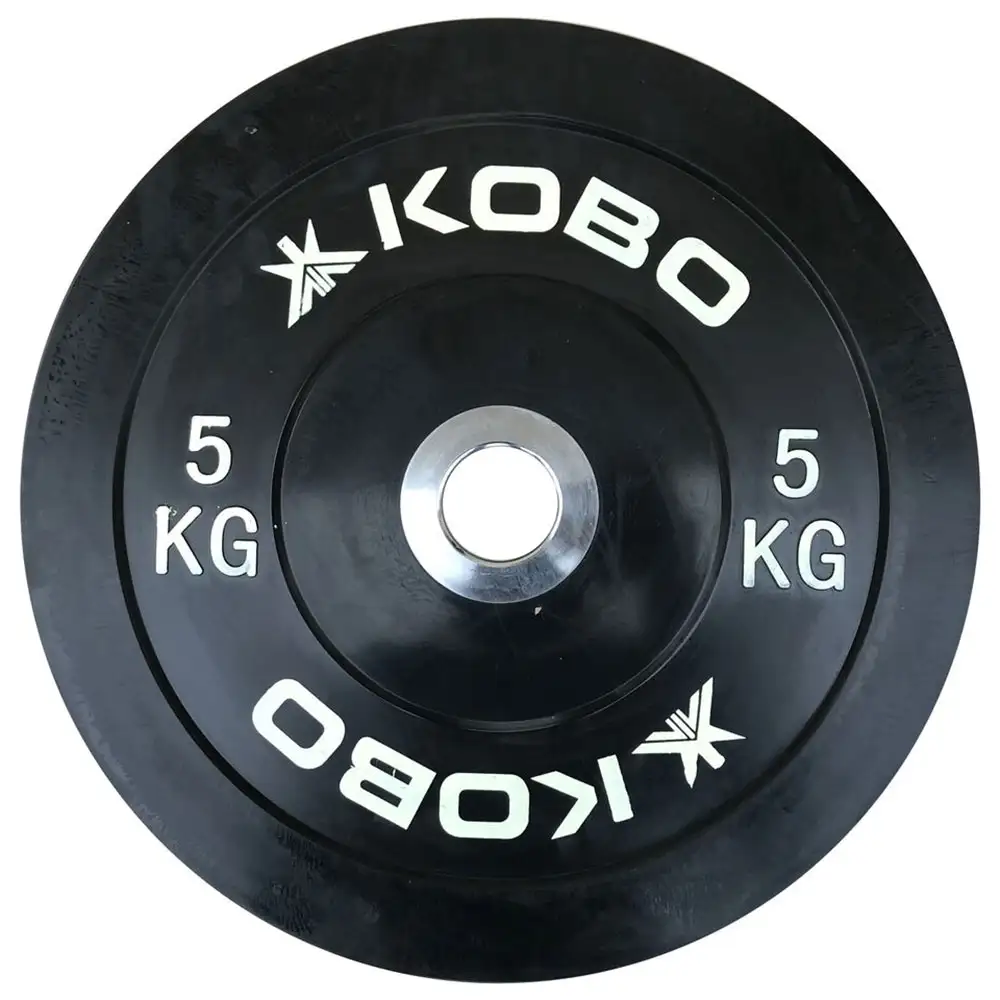 KOBO Bumper Plates 51mm,  Black  5 kg