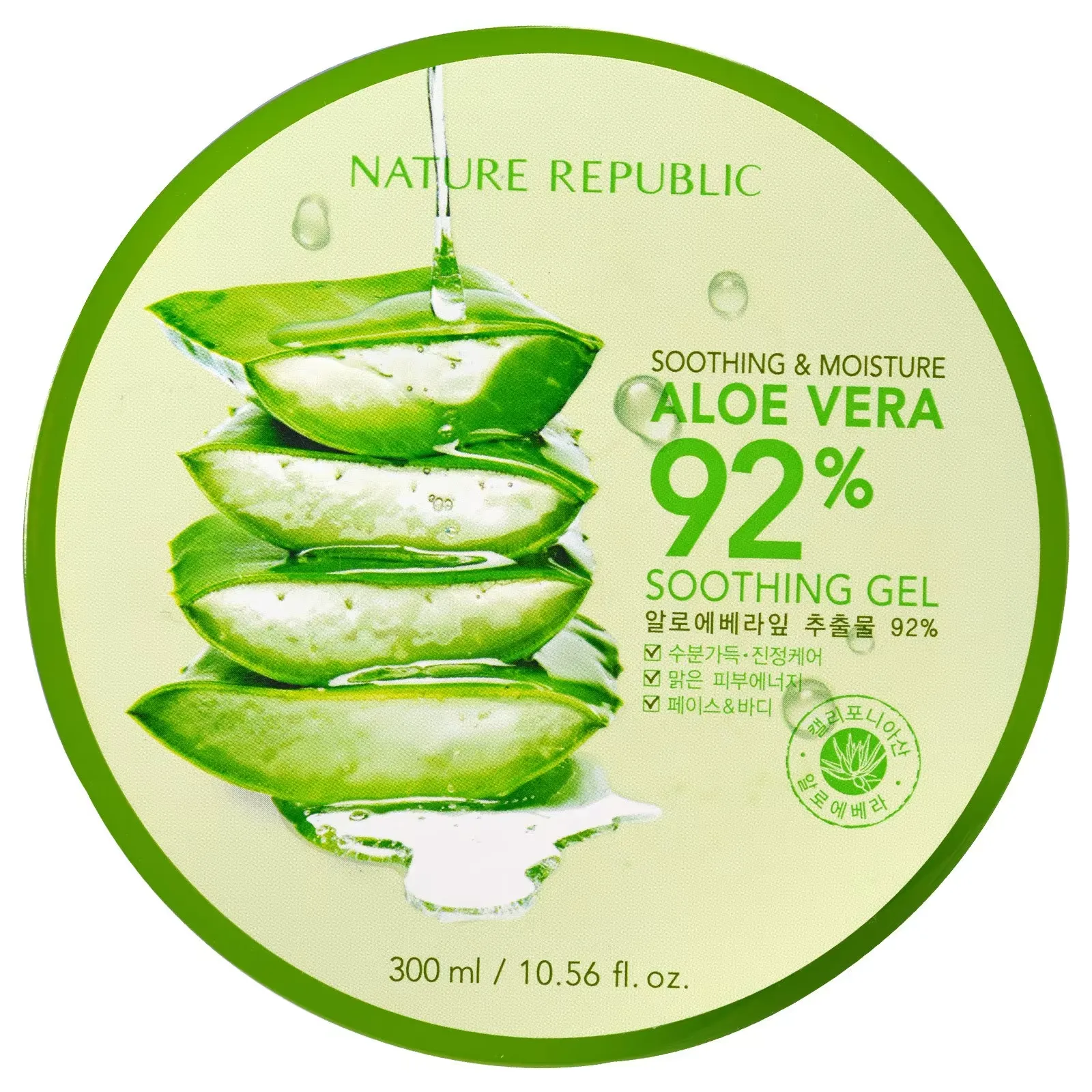 Soothing & Moisture Aloe Vera 92% Soothing Gel, 10.56 fl oz (300 ml)