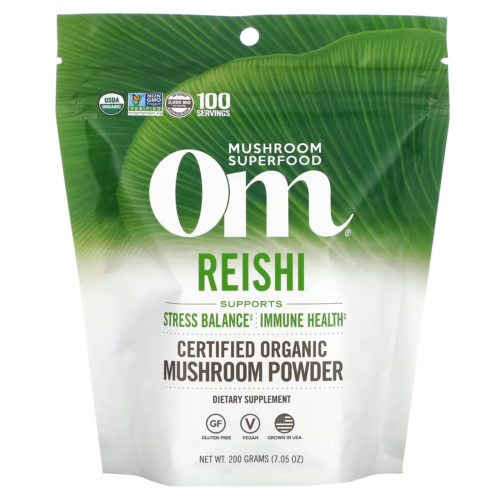 Certified Organic Mushroom Powder, Reishi, 7.05 oz (200 g)