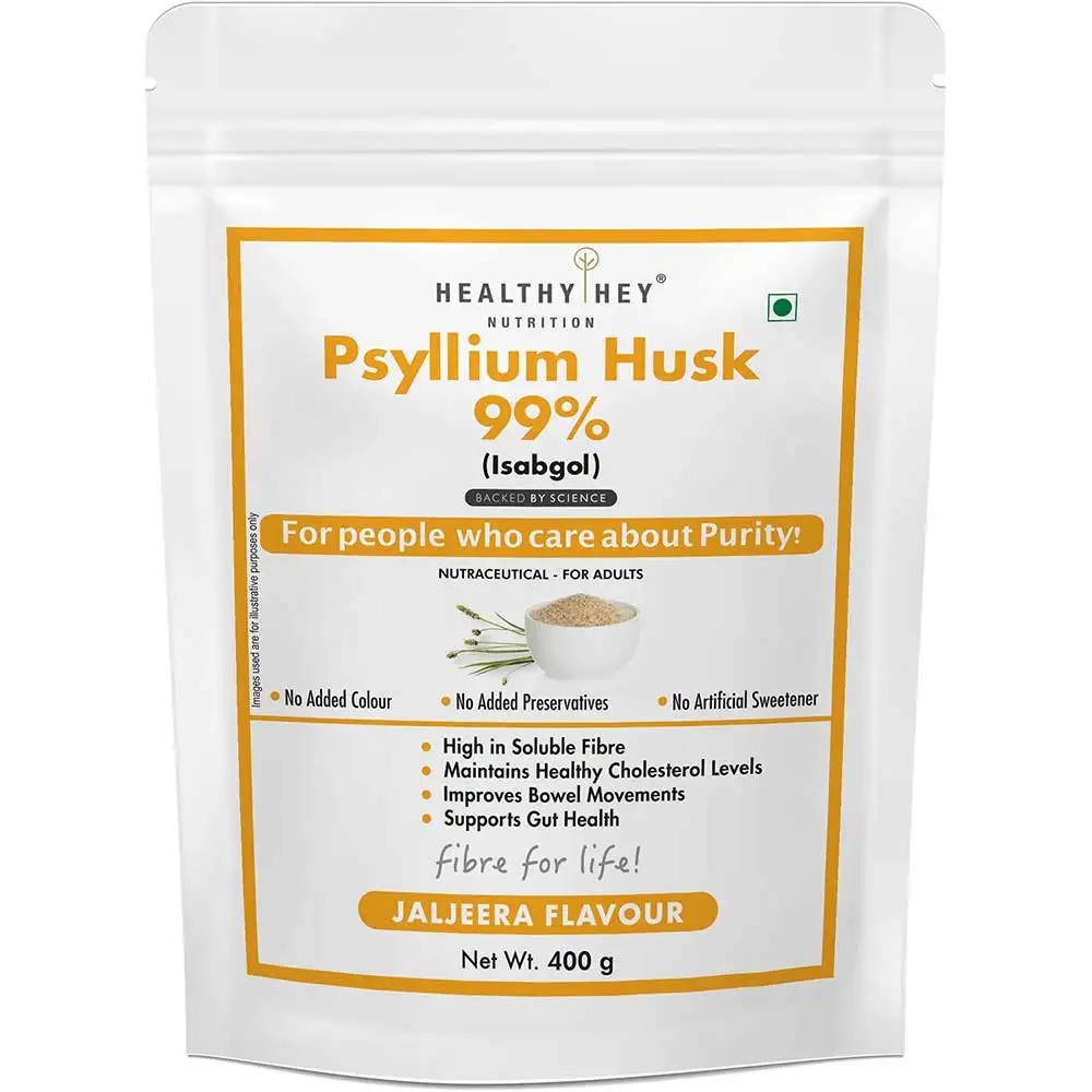 HealthyHey Nutrition Psyllium Husk 99%  Jaljeera,  400 g