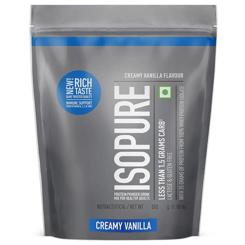 Isopure 100% Whey Protein Isolate with Less Than 1.5 Grams Carbs,  1.1 lb  Creamy Vanilla