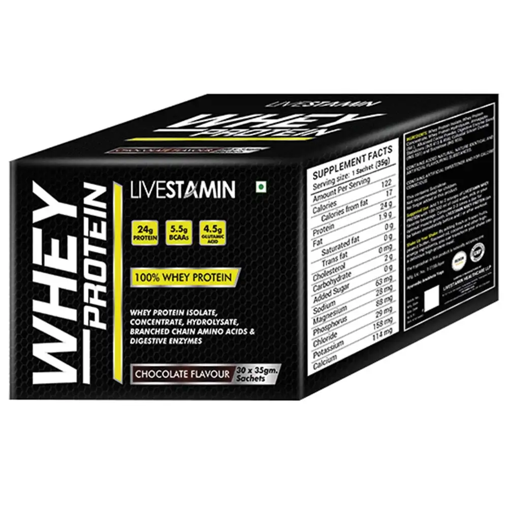 Livestamin Whey Protein,  30 sachets/pack  Chocolate