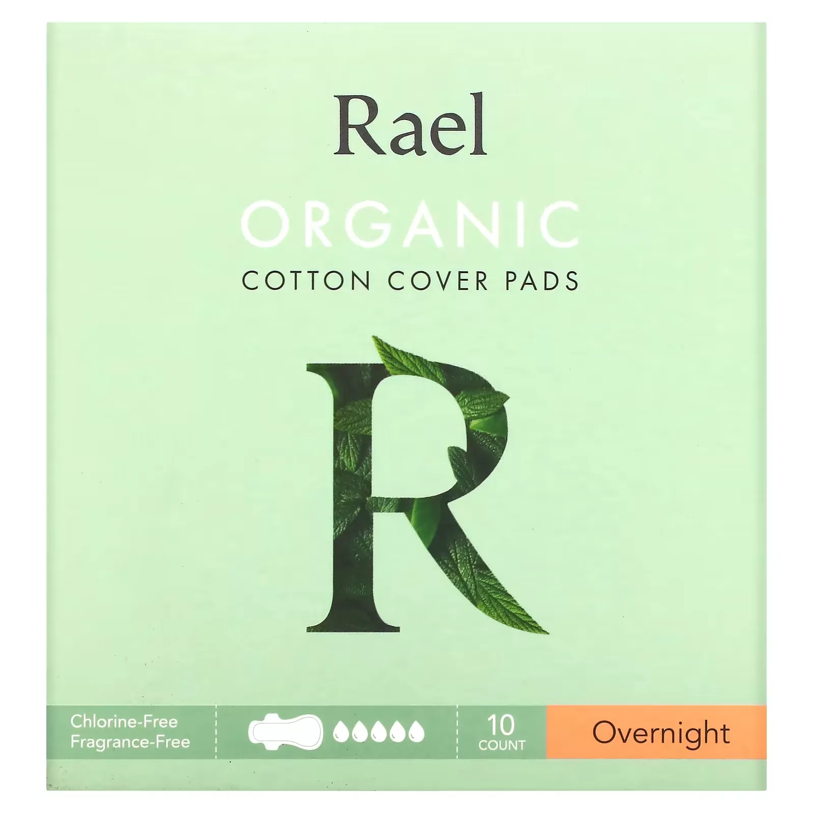 Organic Cotton Cover Pads with Double Wings, Overnight, 10 Count