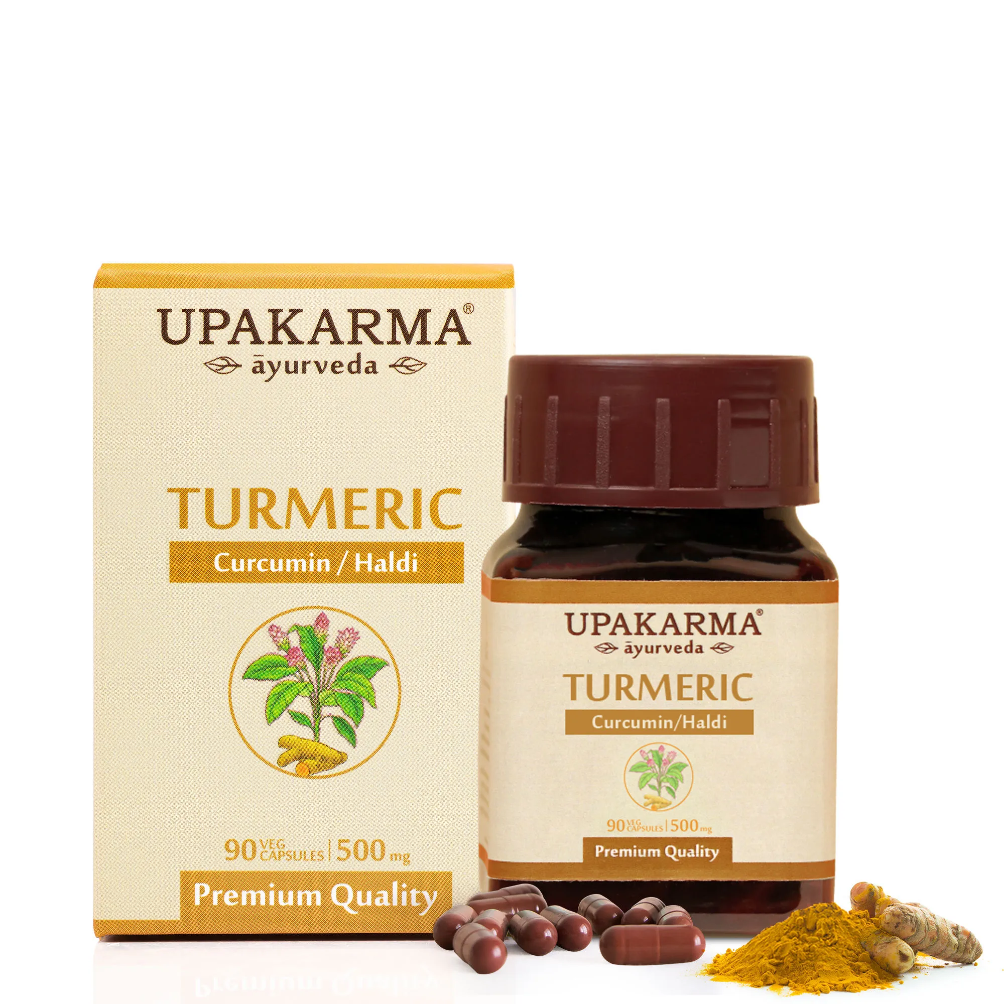 Upakarma Ayurveda Pure Herbs Turmeric Veggie Capsules