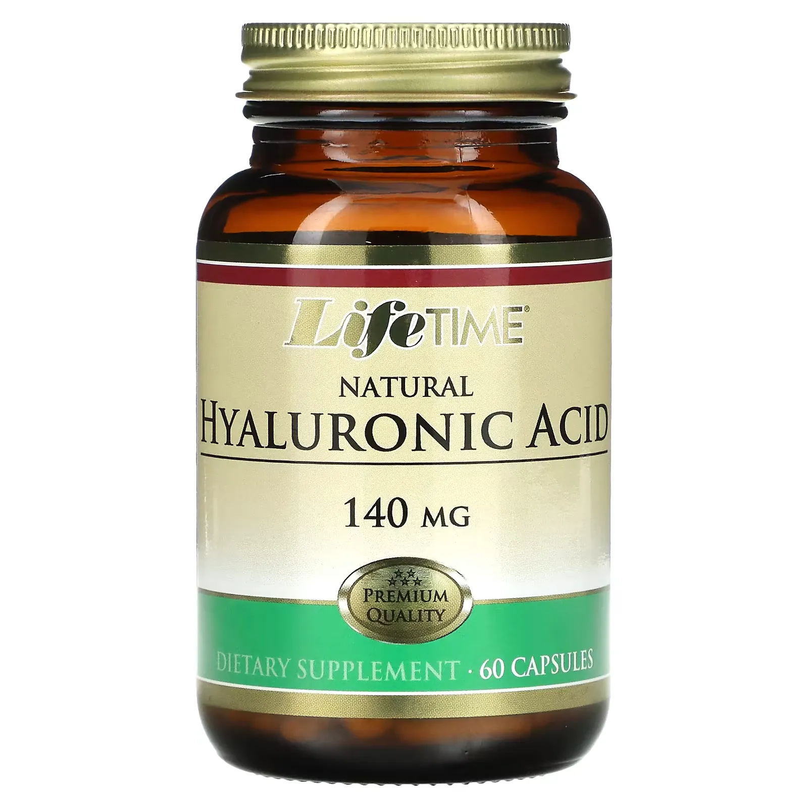 Natural Hyaluronic Acid, 140 mg, 60 Capsules