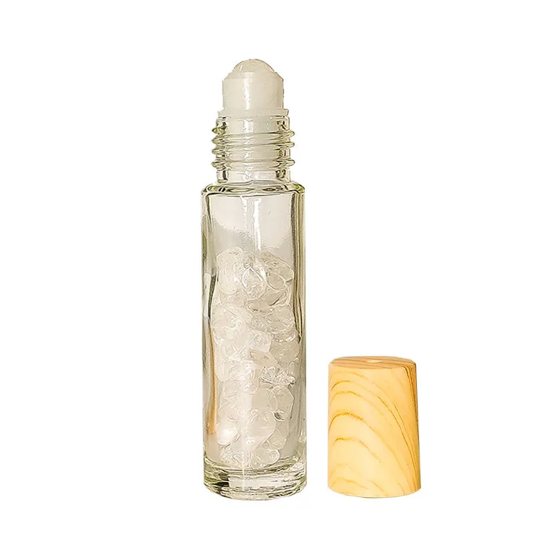 Le Marbelle Clear Quartz Face Roller Bottle Face Massager For Face, Neck Glow & Skin Brightening