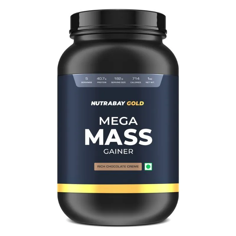 Nutrabay Gold Mega Mass Weight Gainer - Rich Chocolate Creme