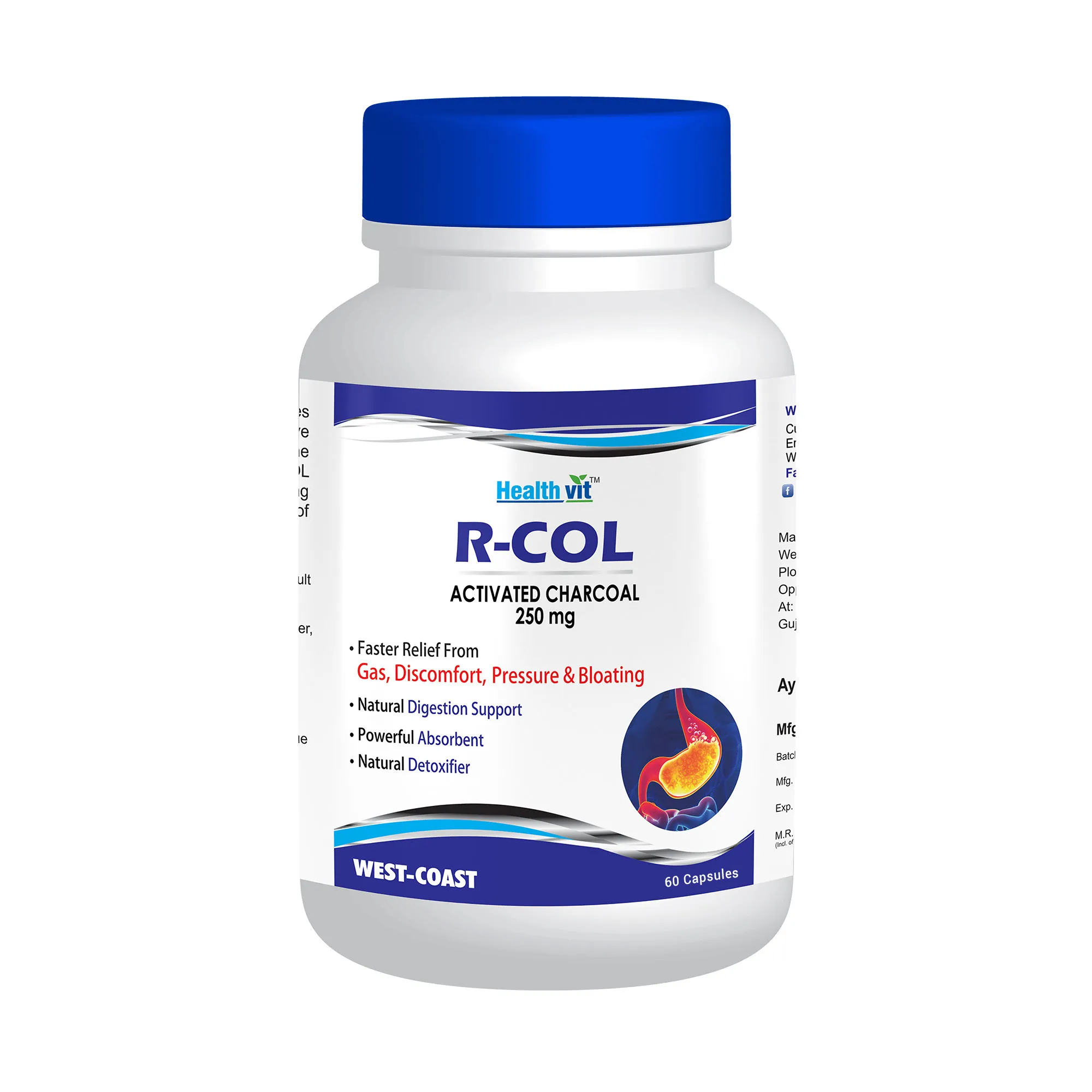 Healthvit R-COL Activated Charcoal 250mg Powder