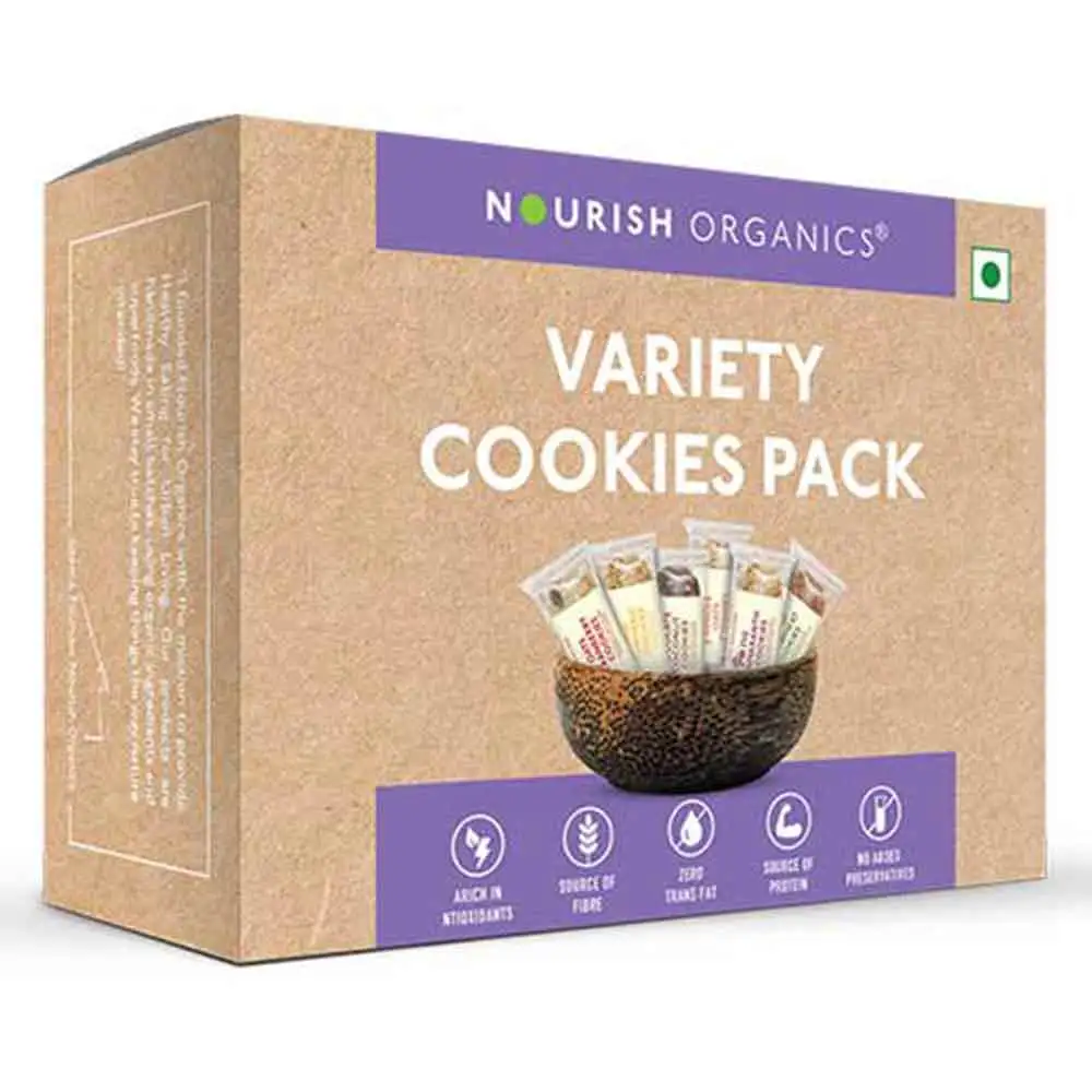 Nourish Organics Variety Cookies Pack,  140 g  Unflavoured