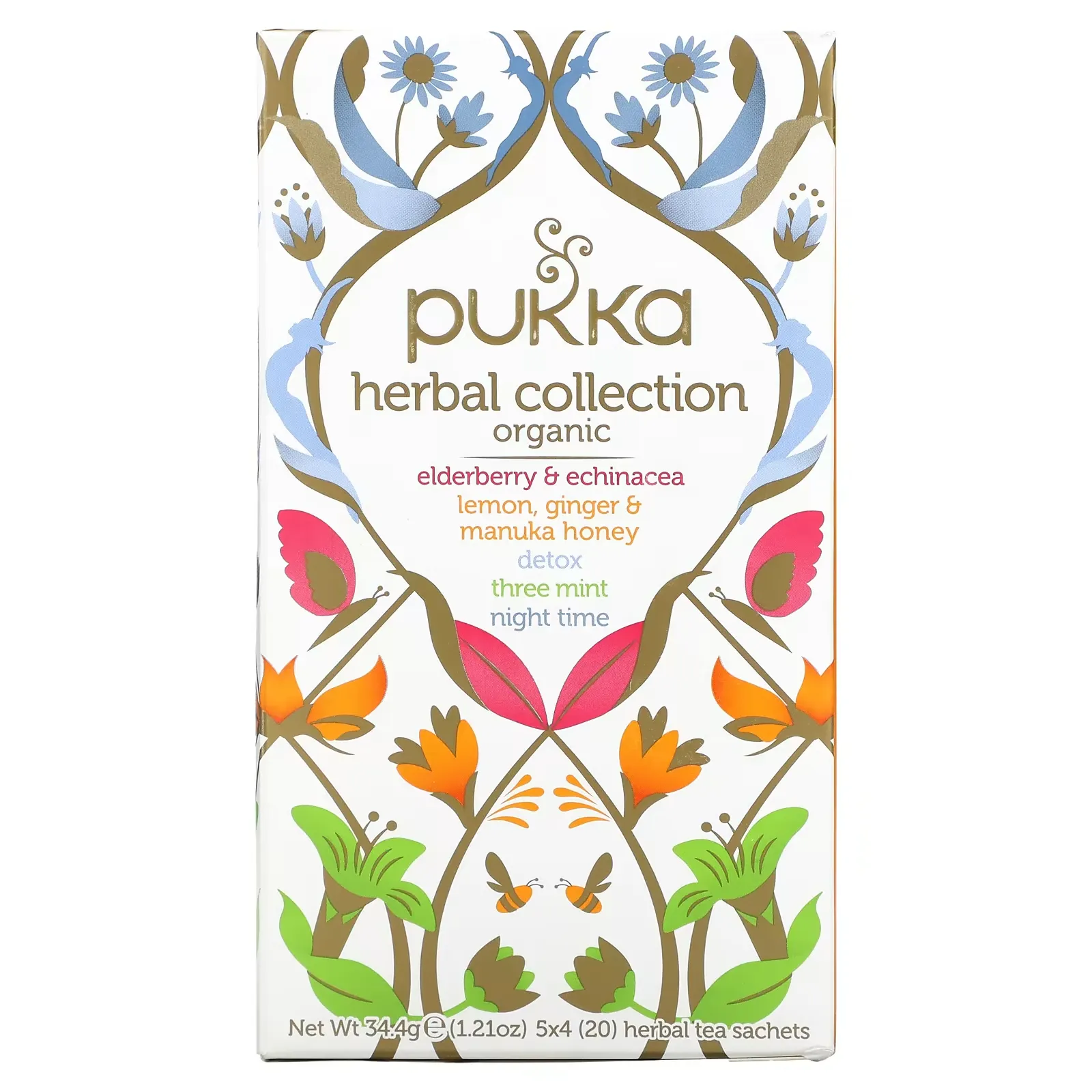 Organic Herbal Tea Collection, 20 Herbal Tea Sachets, 1.21 oz (34.4 g)