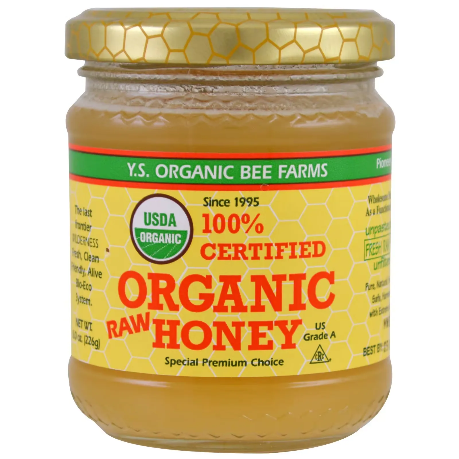 100% Certified Organic Raw Honey, 8.0 oz (226 g)