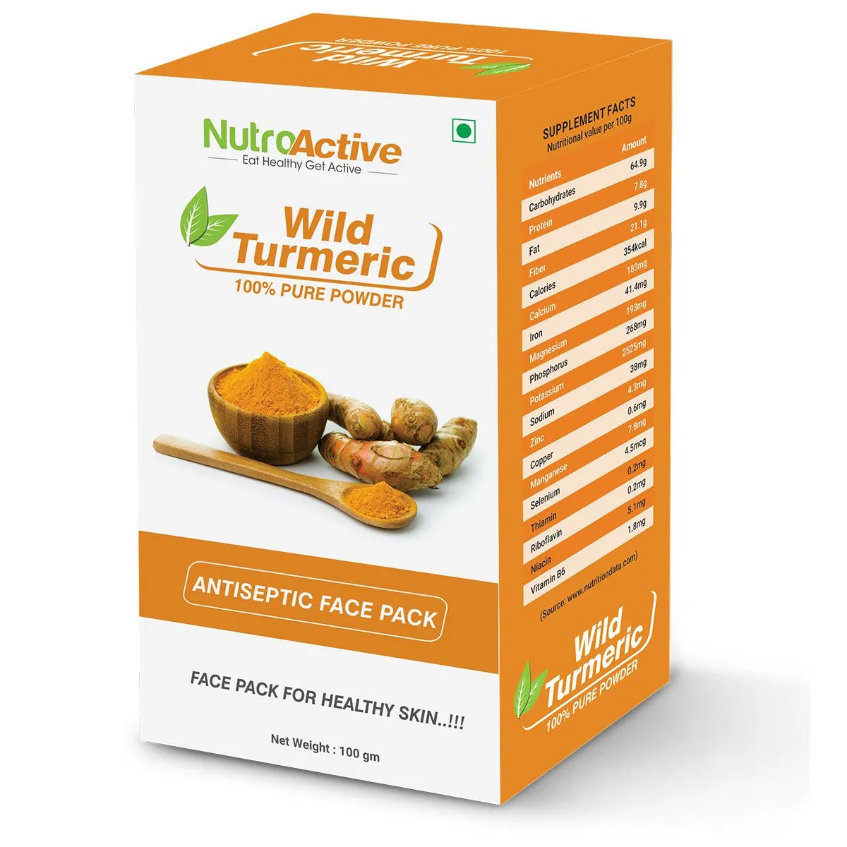 NutroActive Wild Turmeric Powder Antiseptic Face Pack