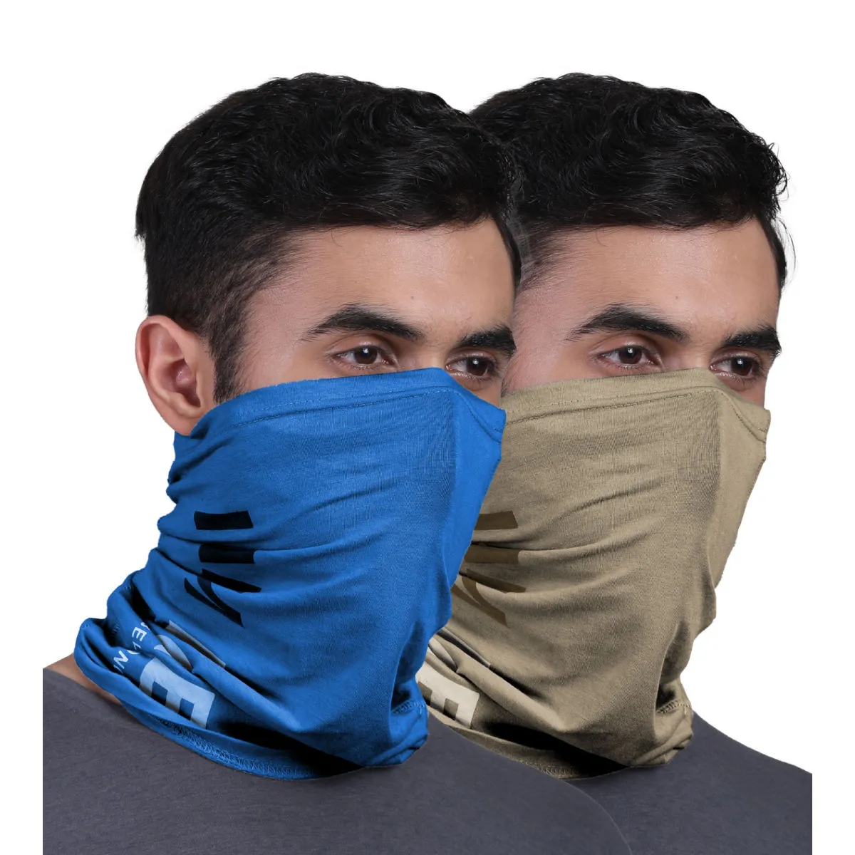 FREECULTR Unisex Printed Bamboo Bandana Anti Microbial Multipurpose Cloth Face Mask (pack Of 2)