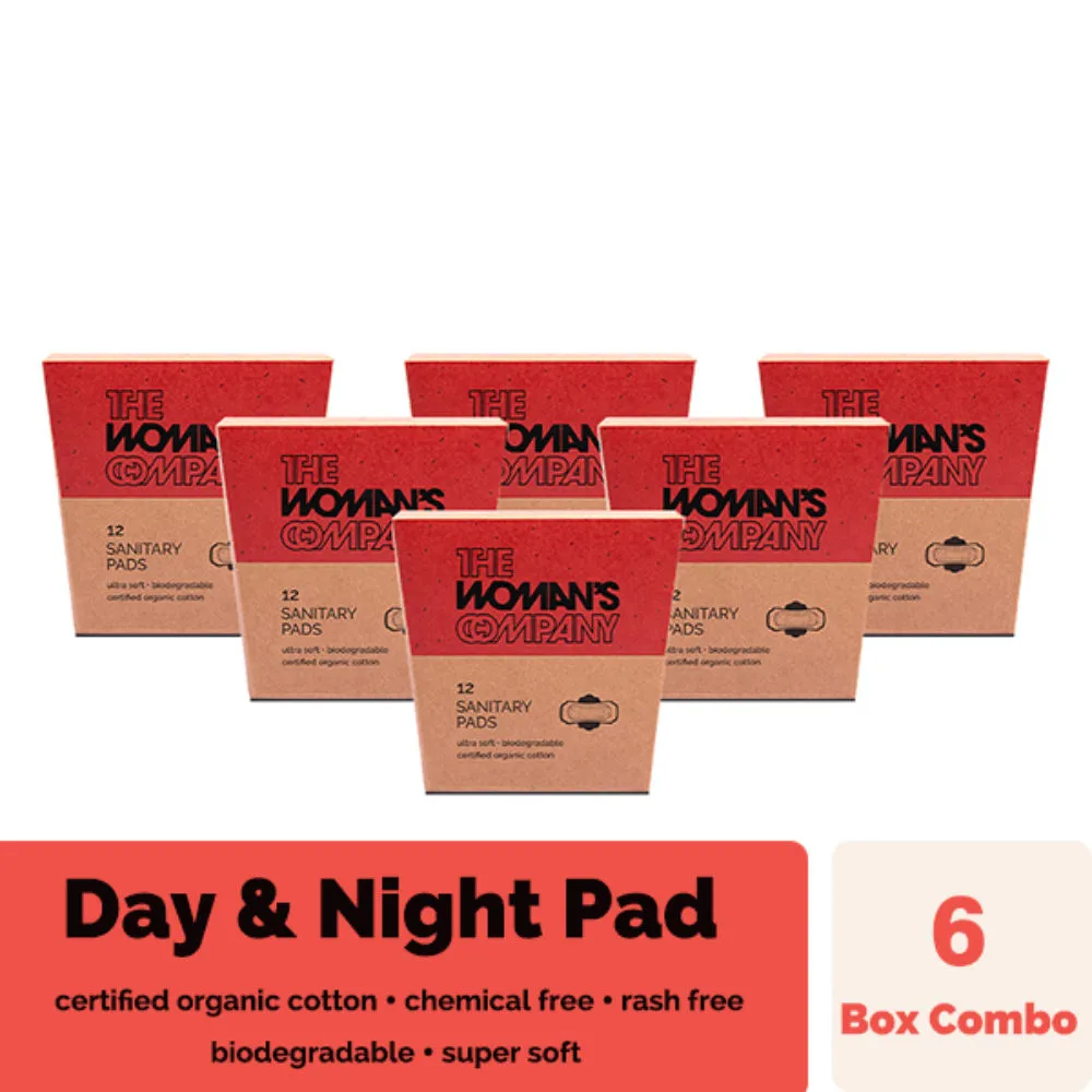 The Woman's Company Sanitary Pads Day & Night Normal & Heavy Flow - Combo of 6