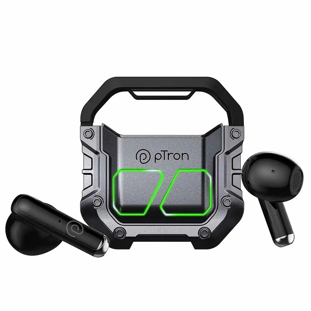 Ptron Bassbuds Xtreme TWS,  Grey & Black