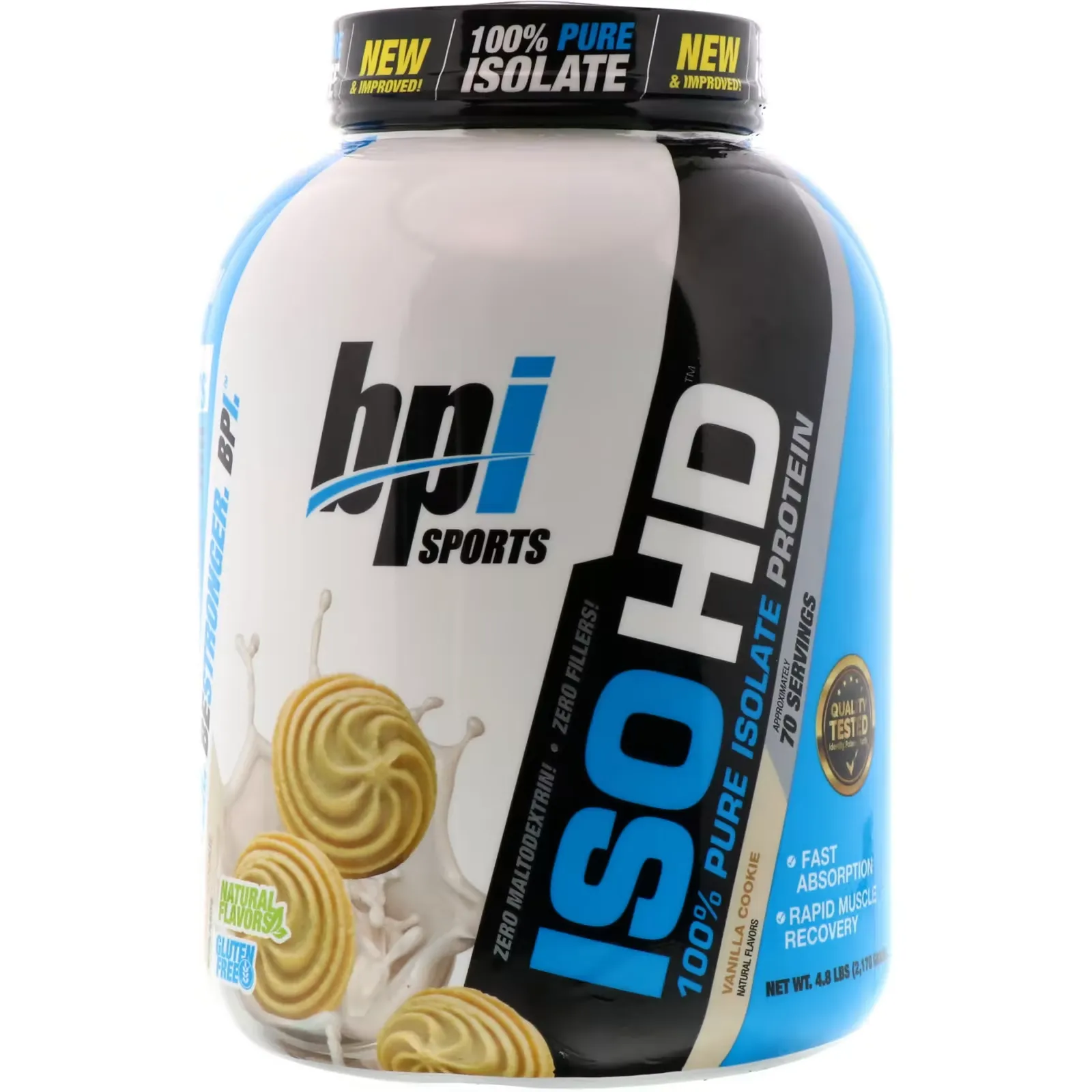 ISO HD, 100% Pure Isolate Protein, Vanilla Cookie, 4.8 lbs (2170 g)