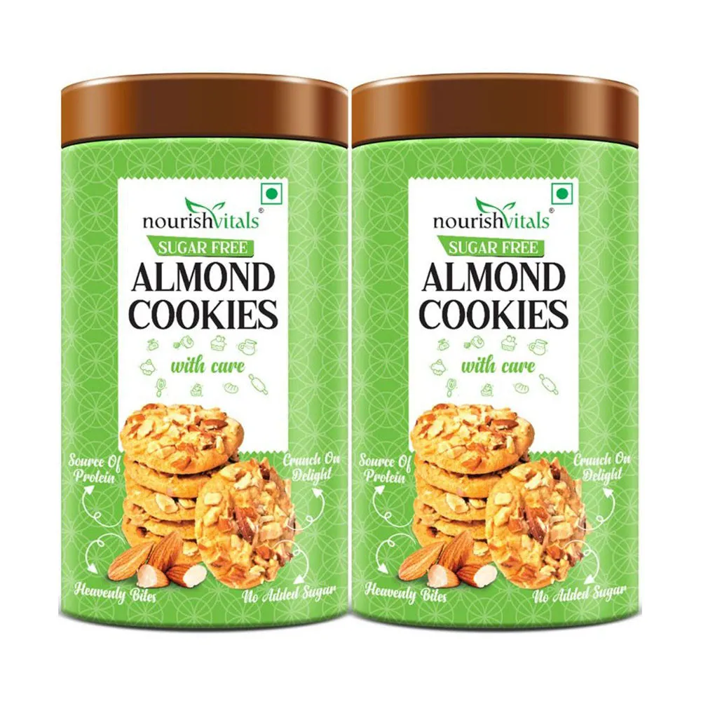 Nourish Vitals Almond Sugar Free Cookies - Pack Of 2