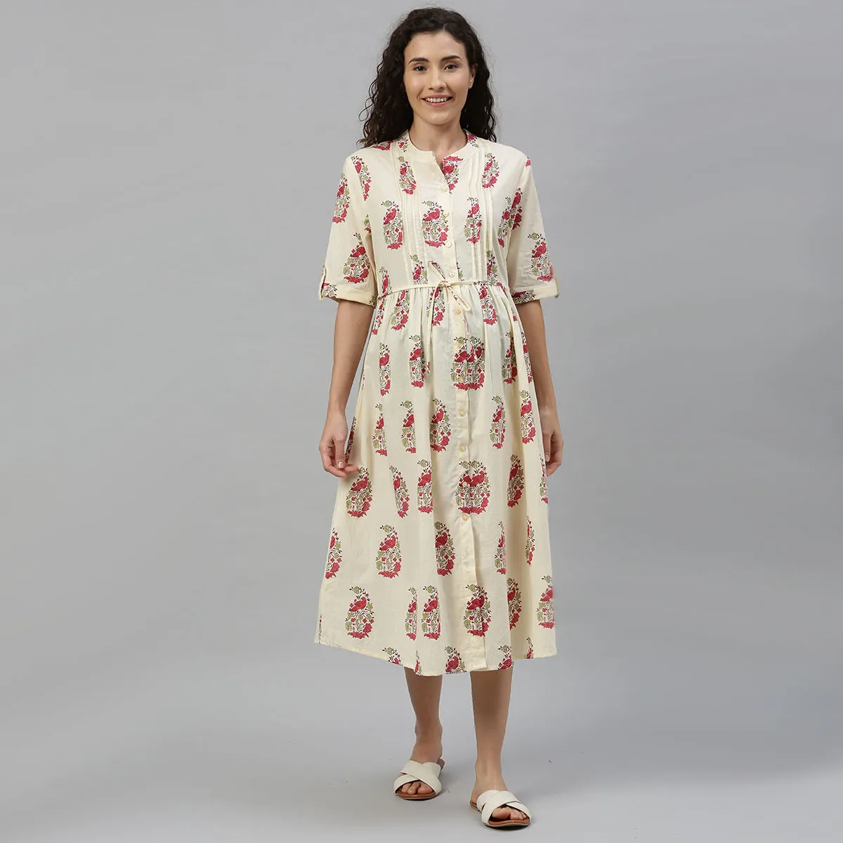 Nejo Maternity Kurta - Nude