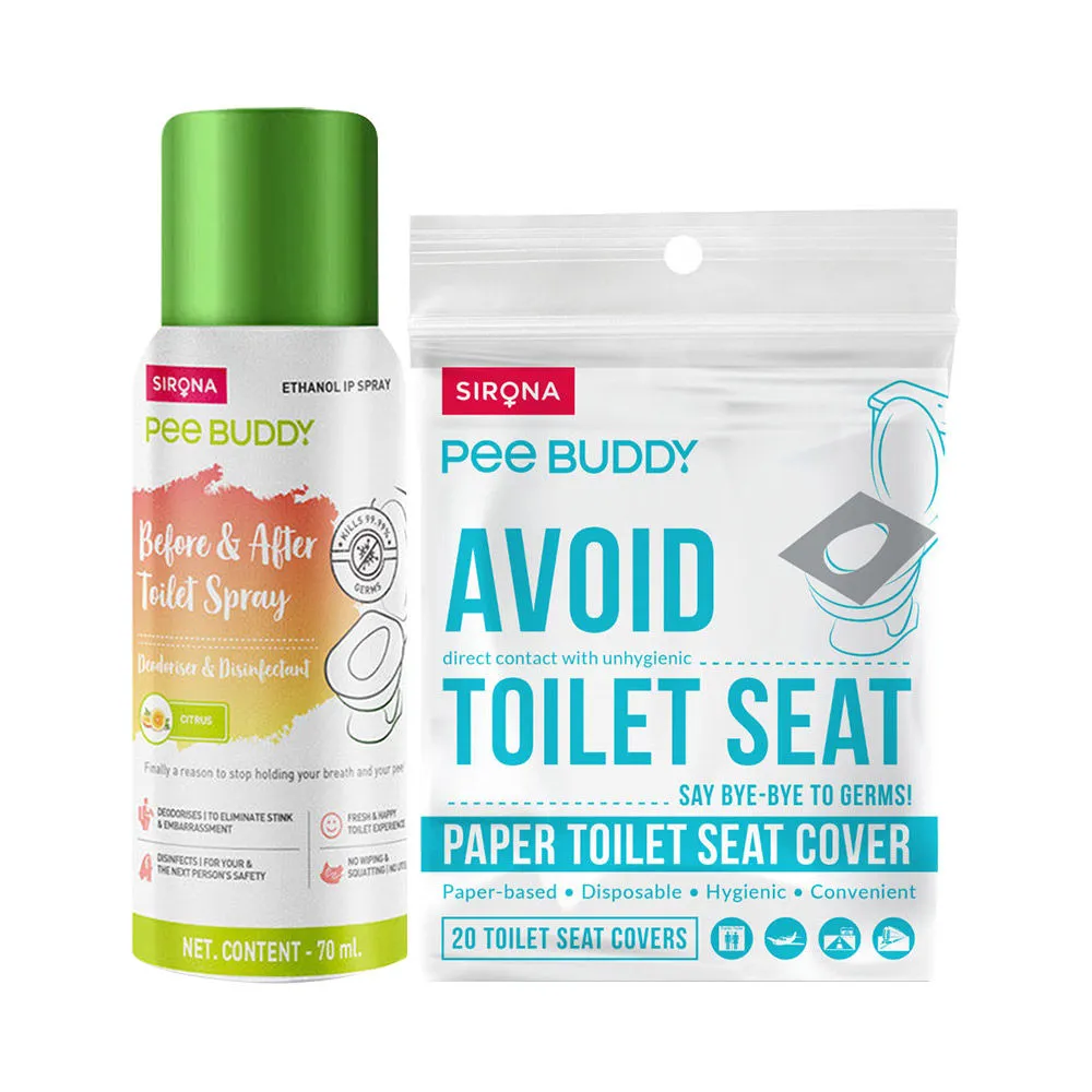 Peebuddy Disposable Toilet Seat Covers With Citrus Toilet Seat Sanitizer Spray