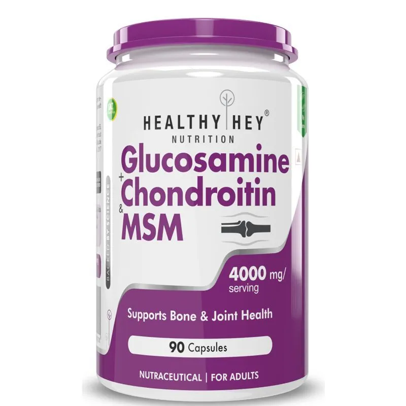 HealthyHey Nutrition Double Strength Glucosamine Chondroitin& MSM - Capsules