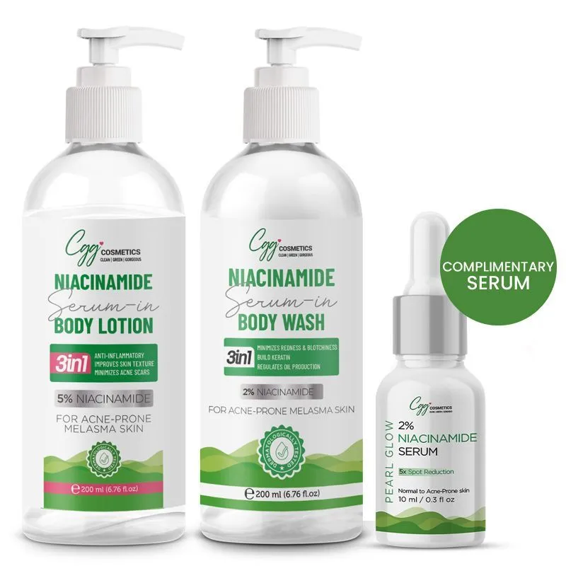 CGG Cosmetics Niacinamide Serum In Body Lotion - Bodywash With Free Niacinamide Serum Combo