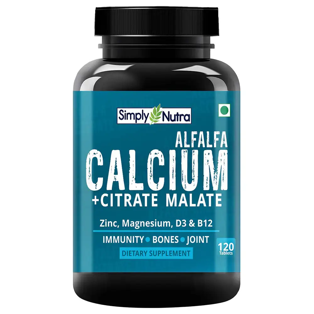 Simply Nutra Alfalfa Calcium Citrate Malate,  120 tablet(s)  Unflavoured