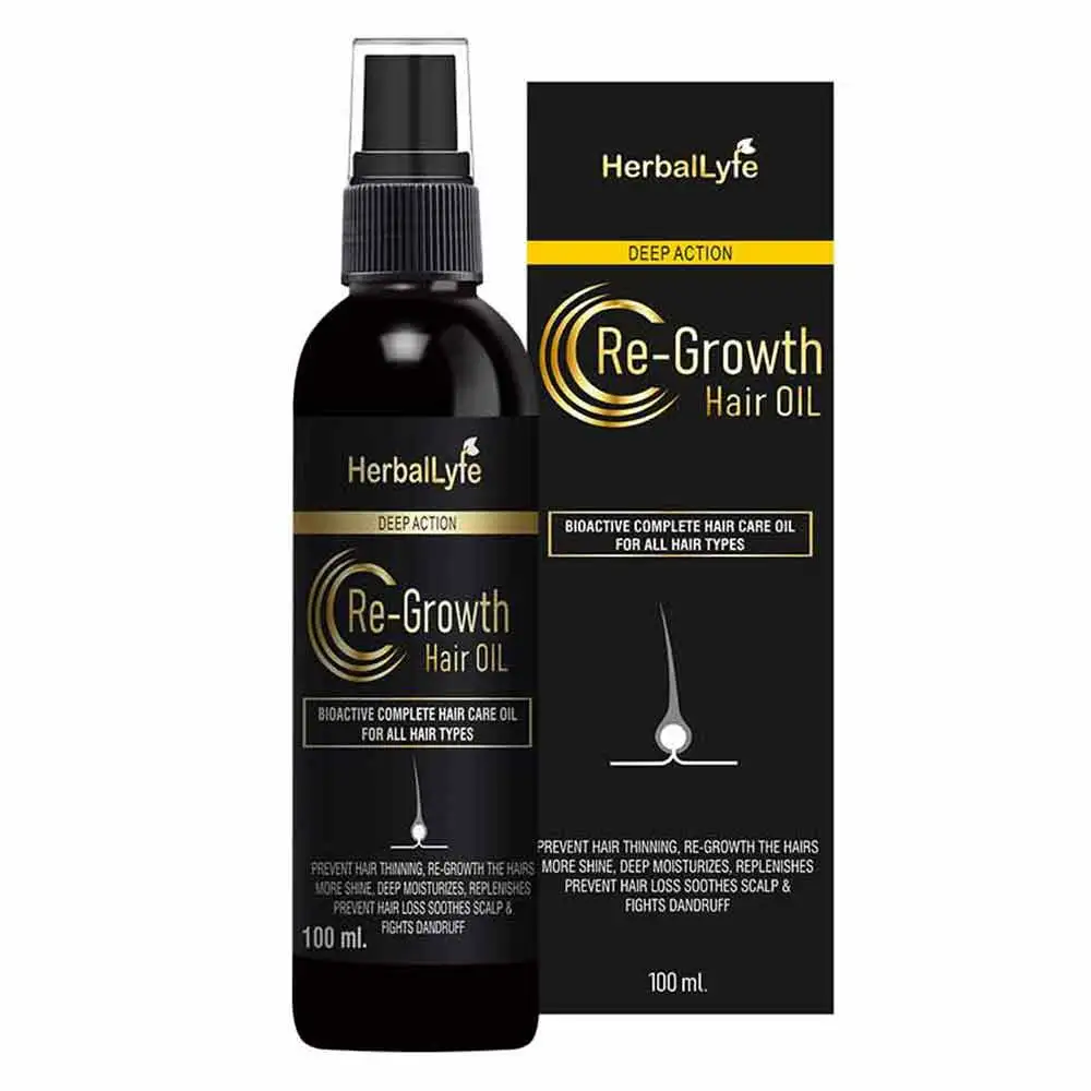 Herballyfe Re Growth Hair Oil,  100 ml  for All Hair Types