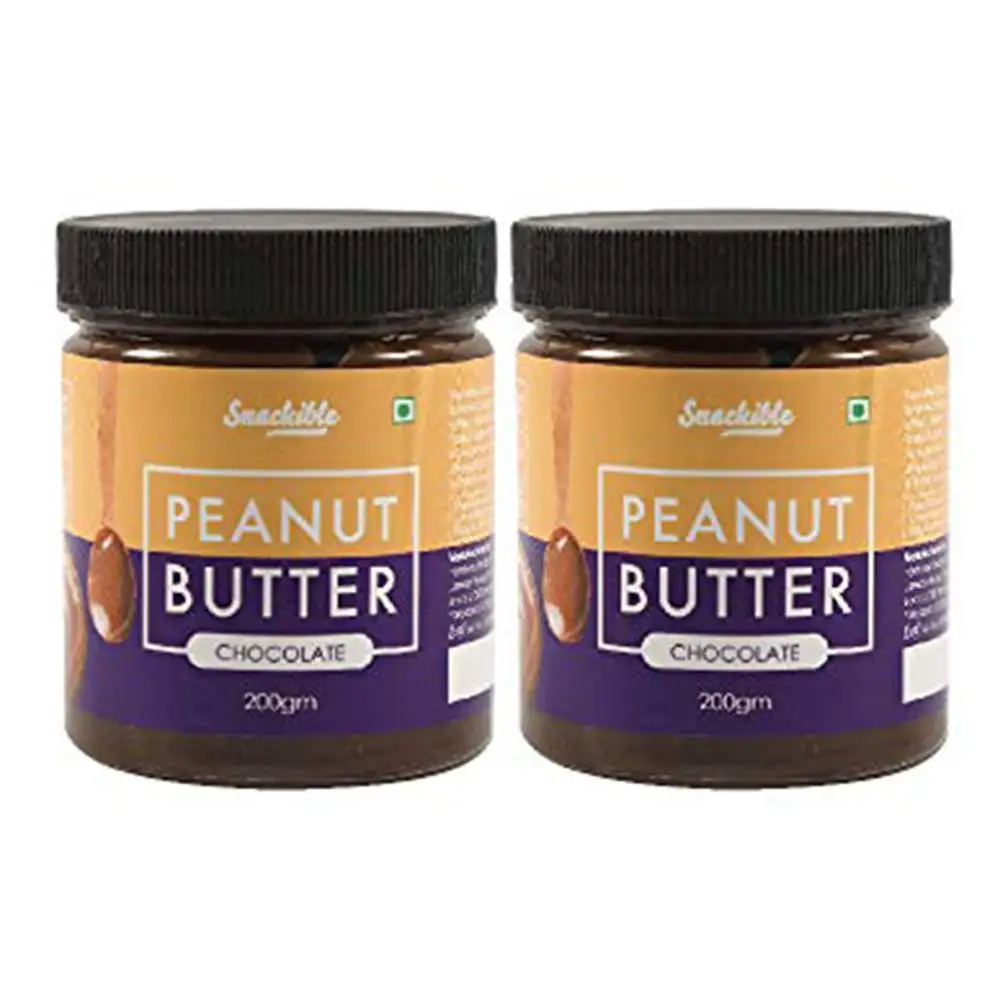 Snackible Peanut Butter,  200 g  Chocolate (Pack of 2)