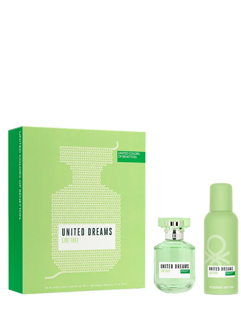 United Colors Of Benetton United Dreams Live Free For Women Gift Set